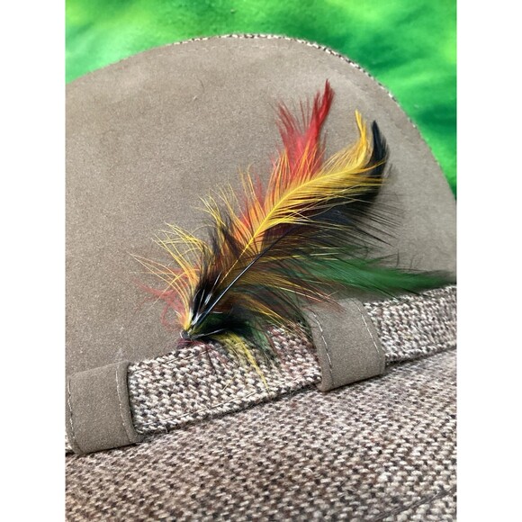 Union Made Men’s Fedora Hat Cap W Feather Size Medium 7 To 7 1/8 Very Good Shape - Picture 4 of 13